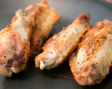 Alitas de pollo sin aceite